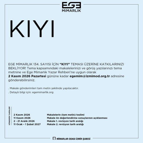 EGE MİMARLIK 134: KIYI