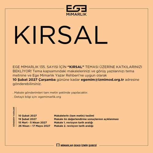 EGE MİMARLIK 135: KIRSAL
