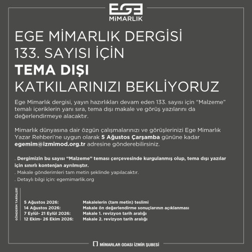 EGE MİMARLIK 133: TEMA DIŞI