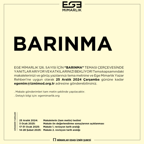 EGE MİMARLIK 126: BARINMA