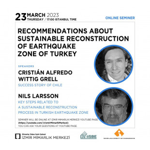 Recommendations About Sustainable Reconstruction Of Earthquake Zone Of Turkey