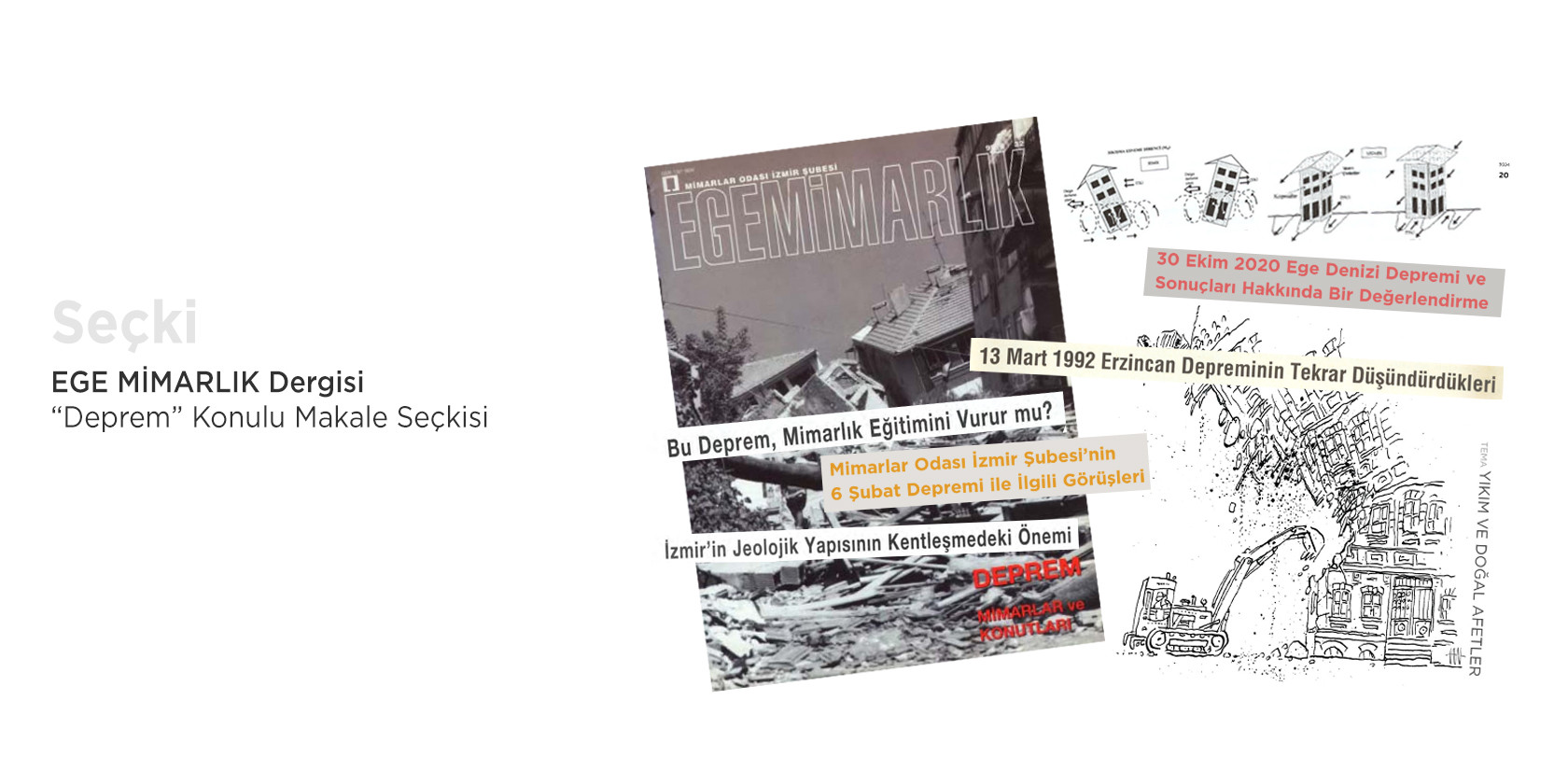Ege Mimarlık dergisinin arşivinden "deprem" konulu yazılar