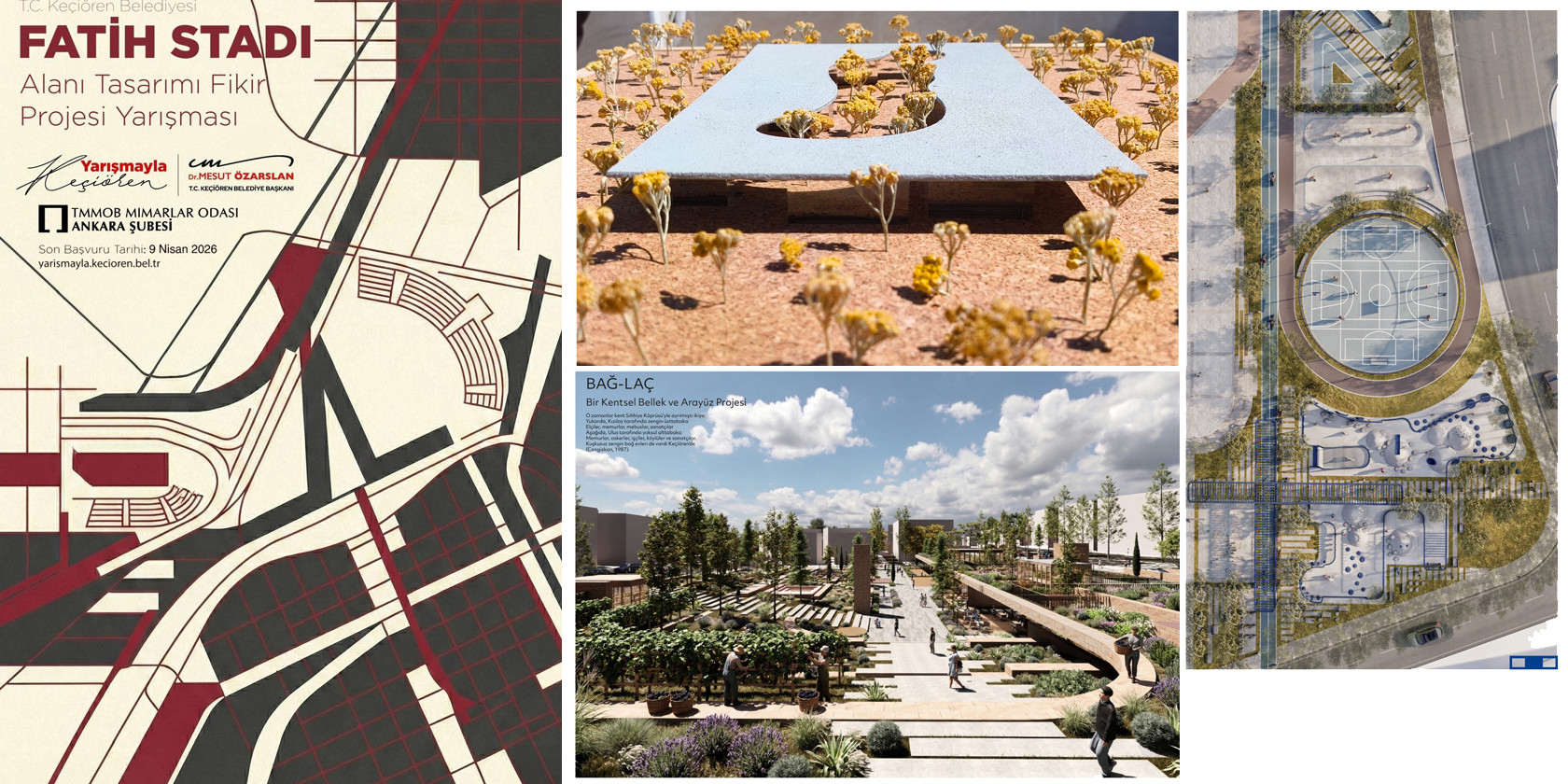 Ankara Keçiören Belediyesi Fatih Stadı Alanı Tasarımı Fikir Projesi Yarışması Sonuçlandı