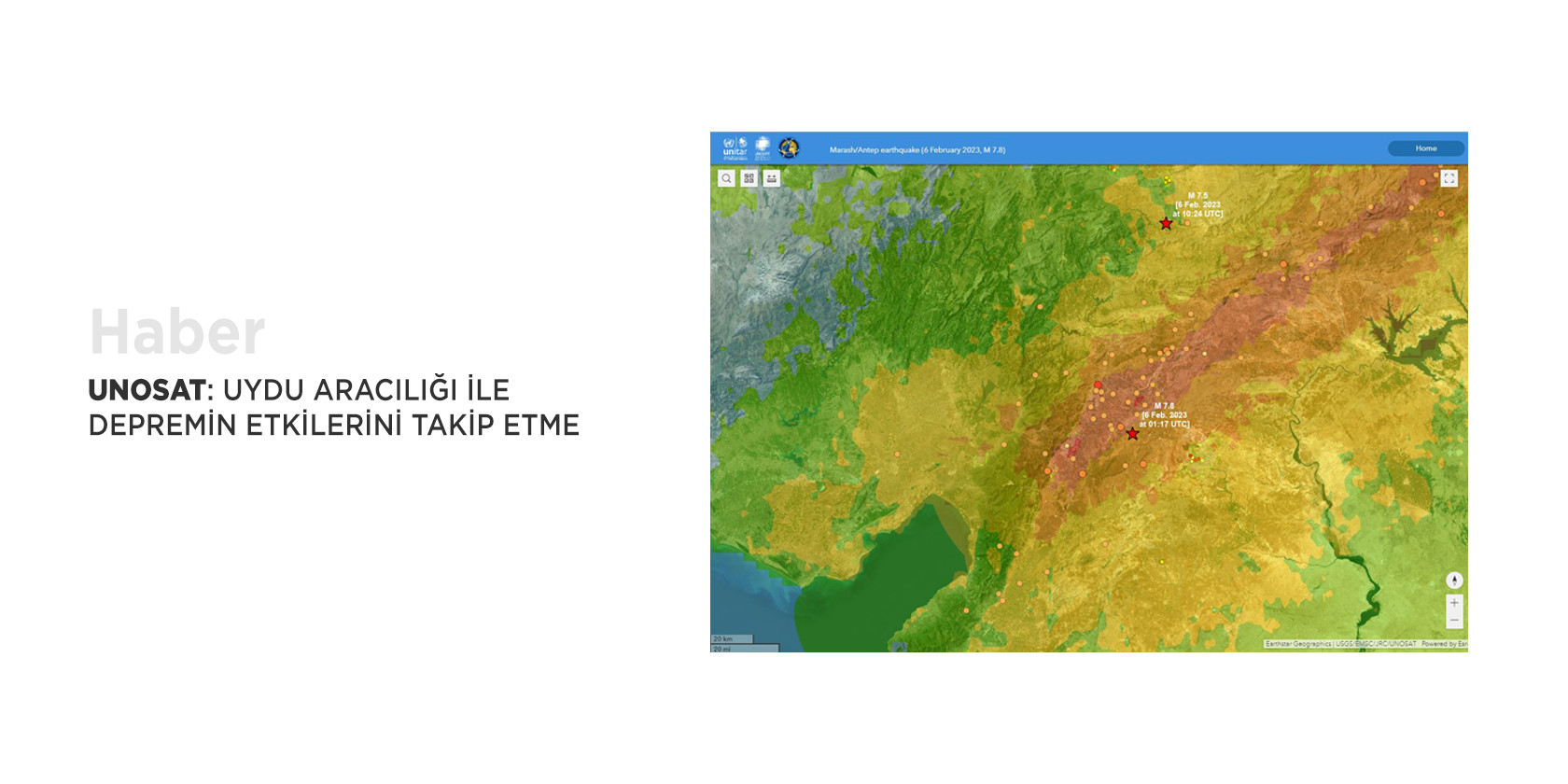 UNOSAT: Uydu Aracılığı ile Depremin Etkilerini Takip Etme