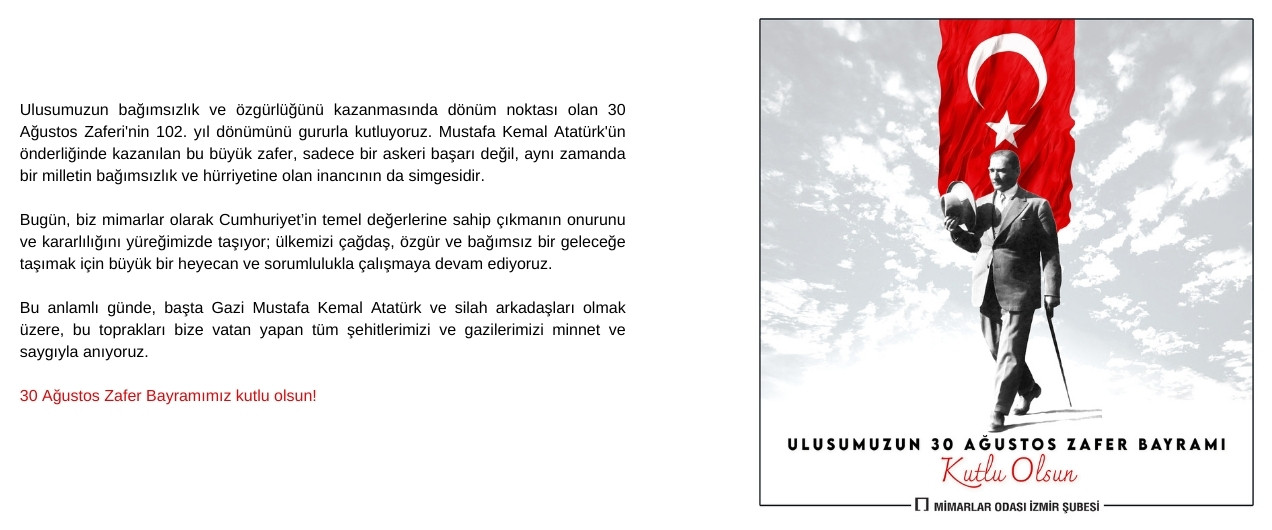 30 Ağustos Zafer Bayramımız kutlu olsun!