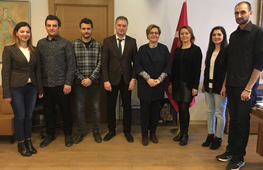 MİMARLAR ODASI İZMİR ŞUBESİ YÖNETİM KURULU KONAK BELEDİYE BAŞKANI SEMA PEKTAŞ'I ZİYARET ETTİ