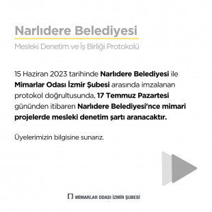 Narlıdere Belediyesi ile İmzalanan Protokol Hakkında