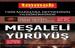 1999 Marmara Depreminin Yıldönümünde Meşaleli Yürüyüş
