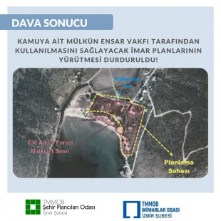 Dava Sonucu: Kamuya Ait Mülkün Ensar Vakfı Tarafından Kullanılmasını Sağlayacak İmar Planlarının Yürütmesi Durduruldu!