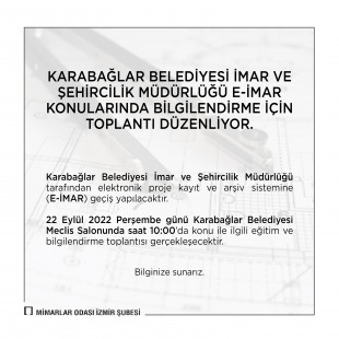 Karabağlar Belediyesi İmar ve Şehircilik Müdürlüğü E-İMAR Toplantısı