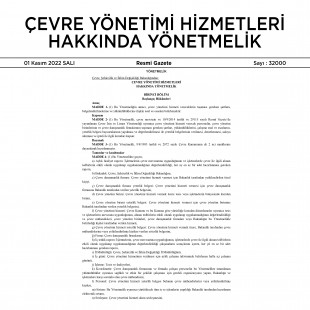 Çevre Yönetimi Hizmetleri Hakkında Yönetmelik