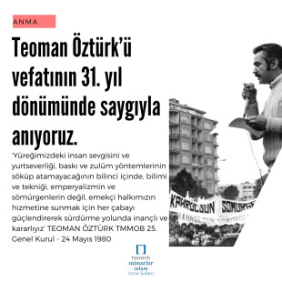 Teoman Öztürk’ü Saygıyla Anıyoruz (1940 – 1994)