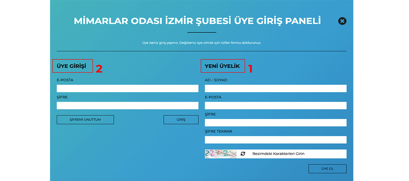 WEB SAYFASI ÜYELİĞİ